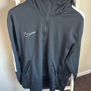 Nike black and white 1/4 zip sweatshirt